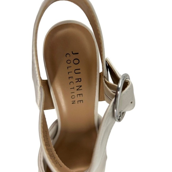Journee Collection Womens Akeely Foam Mid Heel Platform Sandals Sz 9.5 Note Flaw - Picture 10 of 16